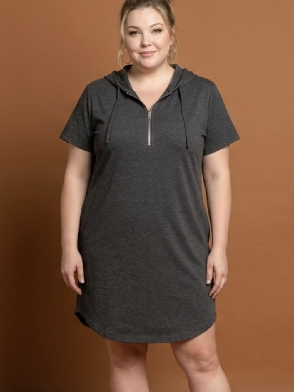 Athleisure Gray Heather Hoodie Dress
| Gorpcore Casual Sporty Chic | XL 26x38